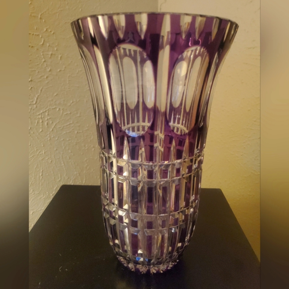Val Saint Lambert Crystal Cut Vase